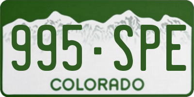 CO license plate 995SPE