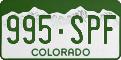 CO license plate 995SPF