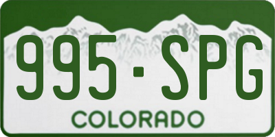CO license plate 995SPG