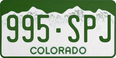 CO license plate 995SPJ