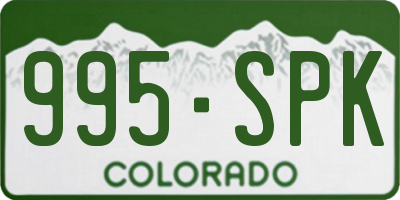 CO license plate 995SPK