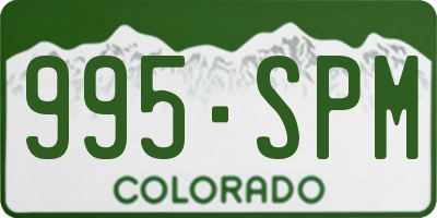 CO license plate 995SPM