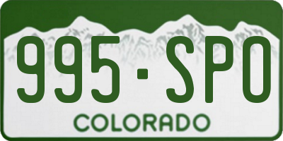 CO license plate 995SPO