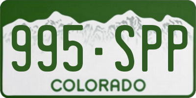 CO license plate 995SPP