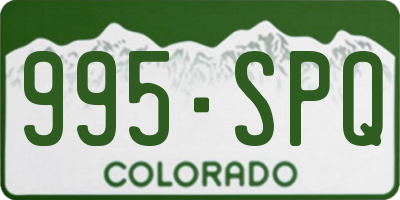 CO license plate 995SPQ