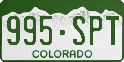 CO license plate 995SPT