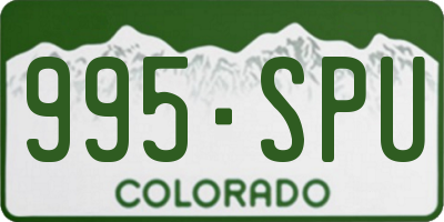CO license plate 995SPU