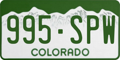 CO license plate 995SPW