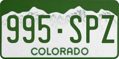 CO license plate 995SPZ