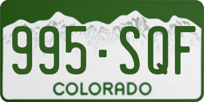 CO license plate 995SQF