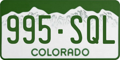 CO license plate 995SQL