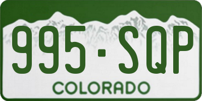 CO license plate 995SQP