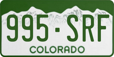 CO license plate 995SRF