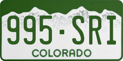 CO license plate 995SRI