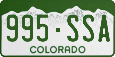 CO license plate 995SSA