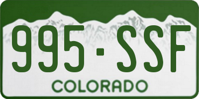 CO license plate 995SSF