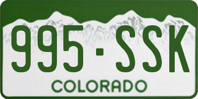 CO license plate 995SSK