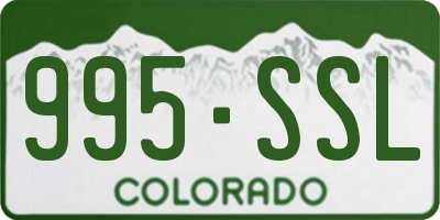 CO license plate 995SSL