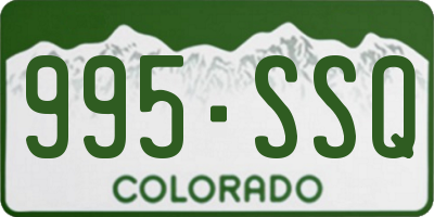 CO license plate 995SSQ
