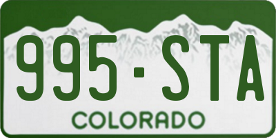 CO license plate 995STA