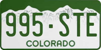 CO license plate 995STE