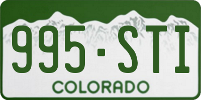 CO license plate 995STI