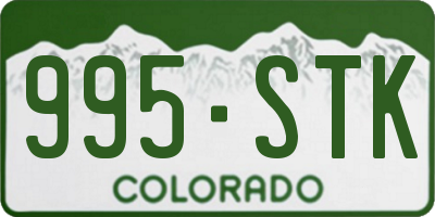 CO license plate 995STK