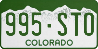 CO license plate 995STO