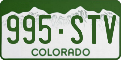 CO license plate 995STV