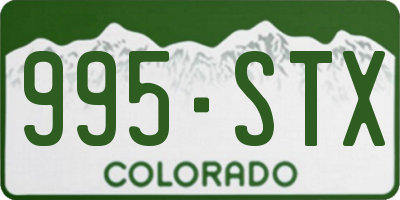 CO license plate 995STX