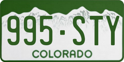 CO license plate 995STY