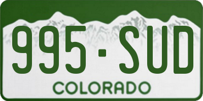 CO license plate 995SUD