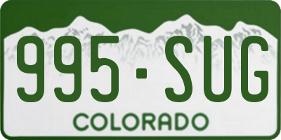 CO license plate 995SUG