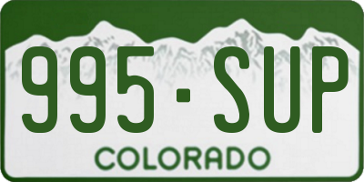 CO license plate 995SUP