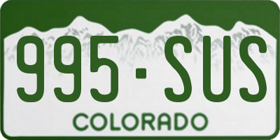 CO license plate 995SUS