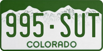 CO license plate 995SUT