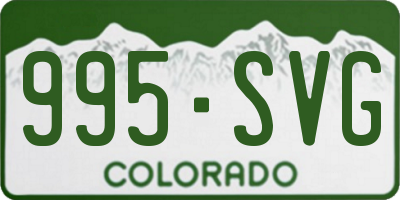 CO license plate 995SVG