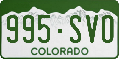 CO license plate 995SVO