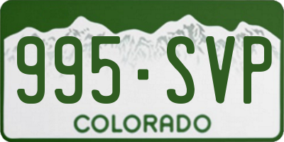 CO license plate 995SVP