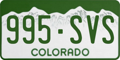 CO license plate 995SVS