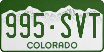 CO license plate 995SVT