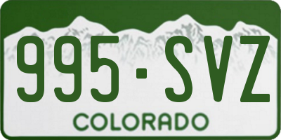 CO license plate 995SVZ