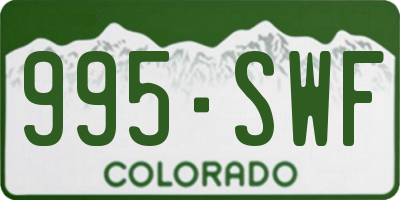 CO license plate 995SWF
