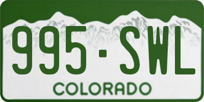 CO license plate 995SWL