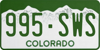 CO license plate 995SWS