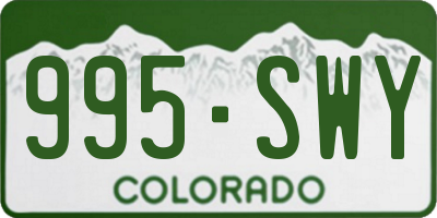 CO license plate 995SWY