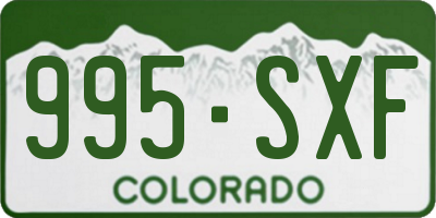 CO license plate 995SXF