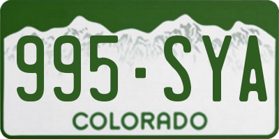 CO license plate 995SYA