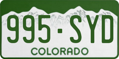 CO license plate 995SYD