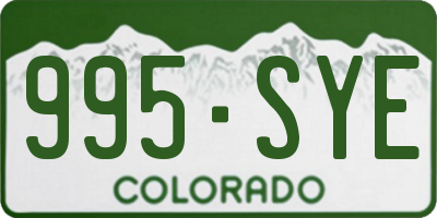 CO license plate 995SYE